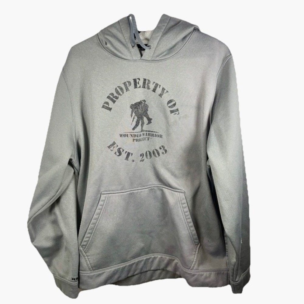 Under Armour Storm Wounded Warrior Project Hoodie Sweatshirt‎ Mens XL Gray READ